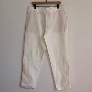 Zara Mens White/Cream Linen Cotton Blend Pants Size 36
